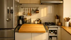 狭いキッチンでも広く使える収納術 冷蔵庫横とシンク上の活用がカギ