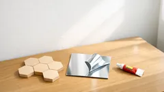 100均DIYで部屋が垢抜ける 六角形ミラー風インテリアの簡単な作り方